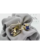 14k geltono aukso Sapyras Auskarai Vintage vec018y